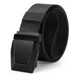 WERFORU Men Tactical Belt Nylon Belts for Men Military Belt for Men Nylon Web Belt with Metal Buckle Quick Release-Work Military Hiking(Black，32"-38" Waist Adjustable（Length 44"）