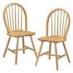 WATERJOY 18 Inch Wood Dinning Chairs Set of 2, High Back Spindled Rubberwood Winsome Seating Chair for Kitchen Living Room Farmhouse