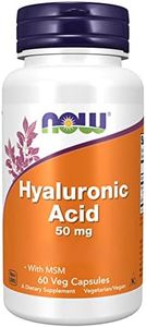 Now Foods, Hyaluronic Acid + MSM, 50mg, 60 Capsules végétaliennes, Testé en Laboratoire, Sans Soja, Sans Gluten, Sans OGM, Végétarien