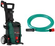 Bosch Aquatak 130 1700-Watt High Pressure Washer (Green) & Bosch F016800421 Self Priming Suction Hose (Green)
