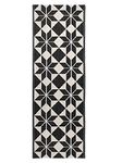 Saral Home Black Cotton Handwoven Rugs - 50X180 cm