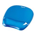 Fellowes Mouse Mat Wrist Support - Crystals Gel Mouse Pad with Non Slip Rubber Base - Ergonomic Mouse Mat for Computer, Laptop, Home Office Use - Compatible with Laser and Optical Mice - Blue