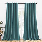 NICETOWN Bedroom Curtain Panels Blackout Draperies, Thermal Insulated Solid Grommet Blackout Curtains/Drapes (Sea Teal, One Pair, 70 by 95-inch)