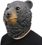 ifkoo Deluxe Black Bear Adult Novelty Animal Latex Over Head Grizzly Bear Head Mask