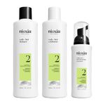 Nioxin Scalp + Hair Thickening System 2 Loyalty Kit - Hair Thickening System for Natural Hair with Progressed Thinning - Shampoo, Conditioner & Scalp Treatment, 300+300+100ml