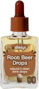 Allways Drops Natural Root Beer Water Flavoring Enhancer | Sugar-Free, Zero Calories, Monk Fruit Sweetened | Sustainable Glass Bottle | Kids & Adults | 50 Servings