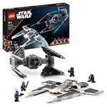 LEGO Star Wars Mandalorian Fang Fighter vs. TIE Interceptor Building Toy Set for 9 Plus Year Old Boys and Girls, with 3 Minifigures, Droid Figure and Darksaber, Collectible Kids' Gift Idea 75348