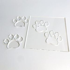 Double Paw Prints Template, Clear Acrylic Template, Woodworking Router Template