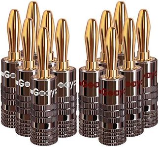 Goaycer Banana Plugs for Speaker Wire - 24K Gold Plated Banana Adapter Connector(6 Pairs/12 pcs)