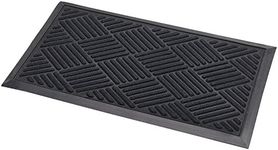 Addis Thirsk Door Mat Highly Absorbent 100% Polypropylene Parquet Design Pile-70 x 40 cm-Black, 70_x_40_cm, 517496