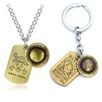 Anime One Piece Luffy Skeleton Pendant Necklace and One Piece Keychain The Straw Hat Pirates Rope ChainPendant Necklace for Men Boys Cap Anime Cosplay