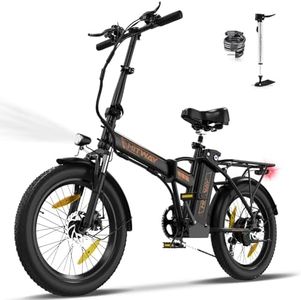 HITWAY Vélo électrique Adulte, 20"×3,0/4,0 Fat Tire VTT Electrique, vélo électrique Pliable, Avec Batterie Amovible 36V 12Ah/48V 15Ah, Jusqu'à 90KM/100KM, 250W Moteur, 7 Vitesses Vélo pour Homme Femme