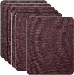 Azobur Coarse Linen Repair Patches, 6 Piece Self-Adhesive Linen Fabric Patches, Multi Color, Can be Used for Linen Sofa Repair and Linen Clothes Repair, Quick Fix Sofa.(Vermilion)