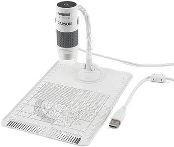 Carson eFlex 75x/300x Effective Magnification (Based on a 21" Monitor) LED Lighted USB Digital Microscope with Flexible Stand and Base (MM-840)