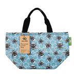 ECO CHIC Lightweight Foldable Insulated Lunch Bag Water Resistant Cooler Bag (Bumble Bees Blue)