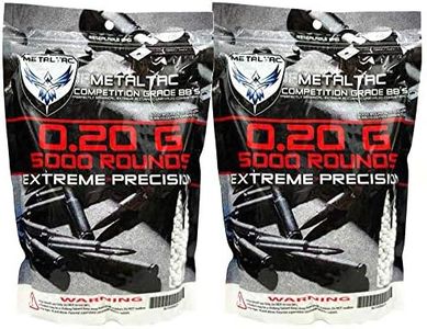 MetalTac 0.2g BB 10,000 Round Bag Airsoft 6mm BBS Perfect Grade Pellet 6mm for Airsoft Guns Ammo
