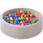 YAVAYI Ball Pits for Toddlers, Kids Play Tent Ball Pool, Indoor & Outdoor Round Kids Memory Foam Ball Pit, Soft Baby Playpen, Gift & Toys for Children Babies Toddlers (Grey Ball Pit)