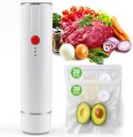 BoxLegend Handheld Vacuum Sealer for Food with 40 Reusable Vacuum Sealer Bags, Compact Vacuum Sealer Machine, Portable Seal Meal Saver, Wireless Food Sealer