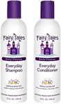 Fairy Tales Daily Cleanse Everyday Kids Shampoo + Conditioner set - Gentle Natural Defining, Tangle Free, Moisturizing and Hydrating Formula, Paraben Free - 12 oz Shampoo and 12 oz Conditioner