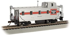 Bachmann Trains 14001 Streamlined Offset Cupola-Burlington #13530-HO Scale Steramlined Caboose, Silver