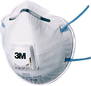 3M Mascarilla 8822 FFP2 NR D C/Valvula, Multicolor, 10 Unidad (Paquete de 1)
