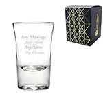 Personalised Engraved 35ml Hot Shot Slammer Shot Glass, Personalise with Any Message for Any Occasion, Stylize with a Variety of Fonts, Laser Engraved, Gift Box Included