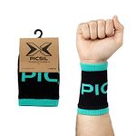 PICSIL Cotton Wrist Sweatbands, Absorbent and Stretchable Wrist Bands for Working Out, Wrist Sweat Bands for Fitness and Tennis, Anti Chafing Wristbands for Men and Women, 1 Pair, Ultimate Green