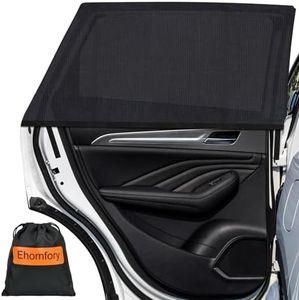 Ehomfory Pare Soleil Voiture Bébé，(2PCS) 2025 Mise à Niveau Élasticité Spandex Pare Soleil Voiture Arriere pour Enfants, UV Protection Anti Moustiquaire Chaussette Voiture Soleil pour 98% des Voitures