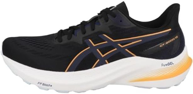 ASICS Running Shoes Neutral GT-2000 12, Black Fellow Yellow, 9 US