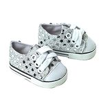 Sophia's 18" Baby Doll Shoes with Sequins, Silver Glitter Pumps or Trainers with Laces for Dolls up to 46cm, Baby Doll Accessories, Doll Not Included