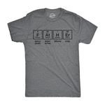 Mens Father Periodic Table Tshirt Funny Nerdy Science Dad Tee for Guys (Heather Grey) - L