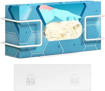 THYGIFTREE Glove Box Holder Wall Mount Disposable Glove Dispenser, Metal Glove Rack for Rubber Latex Gloves Organizer Facial Tissue, White 1pc