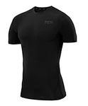 TCA Men's Pro Performance Compression Base Layer Short Sleeve Thermal Top - Black Stealth, S