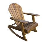 Trueshopping Wooden Adirondack Rocking Garden Chair - Naturally Weatherproof Solid Teak Hardwood Armchair - Garden, Patio & Decking Furniture