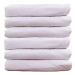 6 PACK Fitted BodyBest Massage Sheets Flannel | 180g | 37x78x5" | Cotton Massage Fitted Sheets for Spa Bed Treatment Table Covers | White Bulk Massage Therapy Supplies