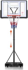 DASHINGNOAH Basketball Hoop Outdoor 5.6-10FT Height Adjustable Portable Basketball Hoops & Goals with 42Inch Backboard, Fillable Base and 2 Wheels Pool Basketball Hoop for Teenagers/Adults