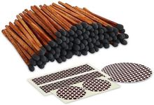 2" Brown Stick Black Tip Espresso Style Safety Matches | 100+ Artisan Bulk Matchsticks with Adhesive Strikers by Thankful Greetings | Unique Candle Lighting for Your Home, Gifts, & Events