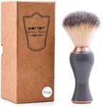 Parker Premium Synthetic Bristle Shaving Brush with Stand – Super Soft Bristles for Sensitive Skin – Deluxe Gray and Rose Gold Handle – Shaving Brush for Men & Women