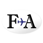 CafePress FA Flight Attendant Here To Save Oval Sticker Oval Bumper Sticker Car Decal