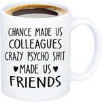 Coworker Gift,Chance Made Us Coworkers,Crazy Psycho Shit Made Us Friends,Gift for Colleague,Farewell Gift for Coworker,Funny Coworker Coffee Mug,Office Mug,Colleague Leaving Gift Coffee Cup 11oz White