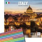 Dayplanner Publishing Italy Calendar 2025, Large Square Wall Calendar With Organisational Stickers, 16 Month, Italy Gift Travel Calendar