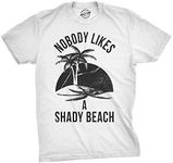 Mens Shady Beach Funny Shirts Vacation Funny Vintage Novelty Hilarious T Shirt Mens Funny T Shirts Funny Sarcastic T Shirt Novelty Tees for Men White M