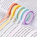 Hoiny Highlighter Tape, Transparent Sticky Long Page Markers Tabs, Morandi Neon Clear Highlighter Strips Flags Stickers, Book Tabs for Annotating Books Office School Supplies (Morandi)