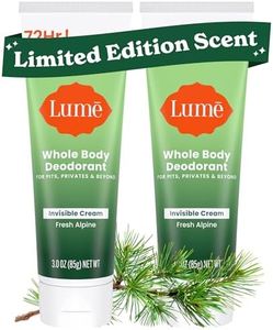 Lume Whole Body Deodorant - Invisible Cream Tube - 72 Hour Odor Control - Aluminum Free, Baking Soda Free, Skin Safe - 3.0 ounce (Pack of 2) (Fresh Alpine)