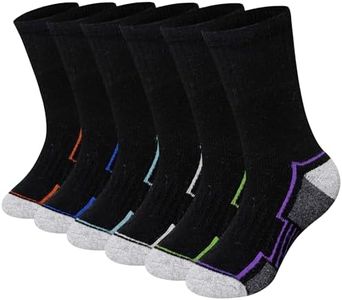 WEVIAS Kids Merino Wool Hiking Socks Boys Thermal Winter Cozy Boot Warm Cushion Socks 6 Pairs (6 Pairs Black#A, 8-12 Years)