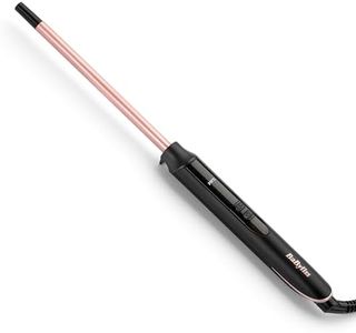 BaByliss 10 mm Lockenstab – Quarz-Keramik-Beschichtung, 10 Temperaturstufen, Lockenstab für kleine Locken, kompaktes Design, Pink & Schwarz, C449E