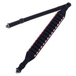 BOOSTEADY Black Shotgun Sling with Shell Holder, 2 Point Non-Slip Adjustable Ammo Sling for Shotgun - Shotgun Sling with 25 Shell Holder