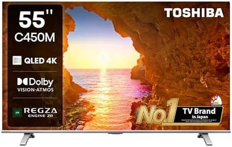 TOSHIBA 139 cm (55 inches) C450ME Series 4K Ultra HD Smart QLED TV 55C450ME (Silver)