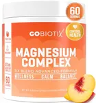 GoBiotix Magnesium Glycinate Powder - Magnesium Complex Supplement with Citrate, Malate, and Glutamine Chelate - Sugar Free, Non GMO - 420 mg per Serving - 60 Servings per Tub - Peach Tea