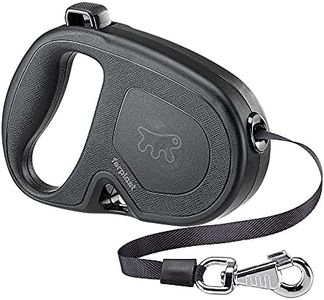 Ferplast Laisse Chien Enrouleur Flippy One, Laisse pour Grands Chiens jusqu'à 50 Kg. Sangle Extensible Max 5 m. Bouton de Verrouillage et de déverrouillage Unique, Noir